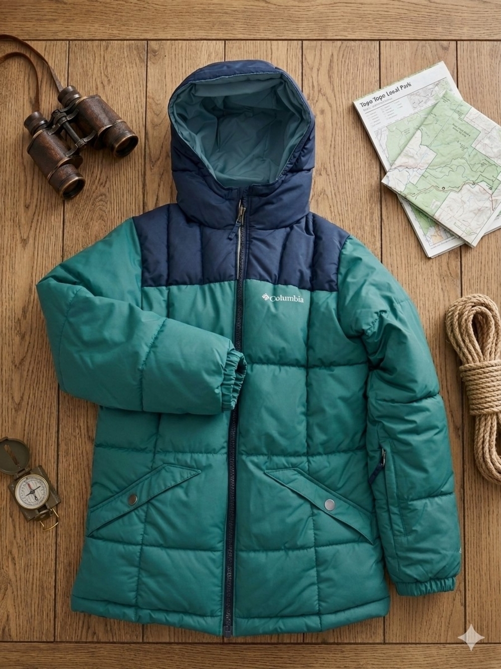 Columbia Winter Colorblock Boys Puffer Jacket Youth Size M (10-12)
